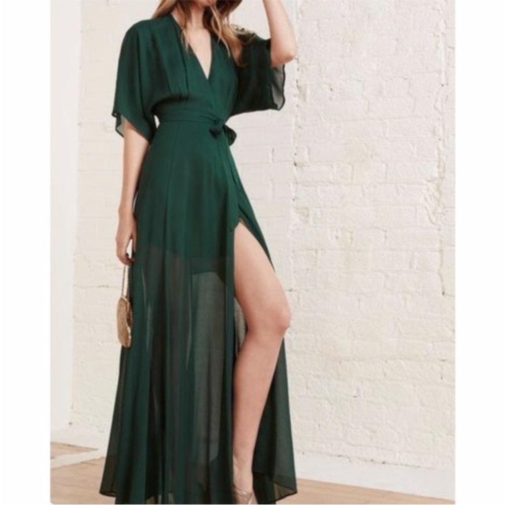 NEW Reformation Winslow Dress Emerald XS - Picture 15 of 17